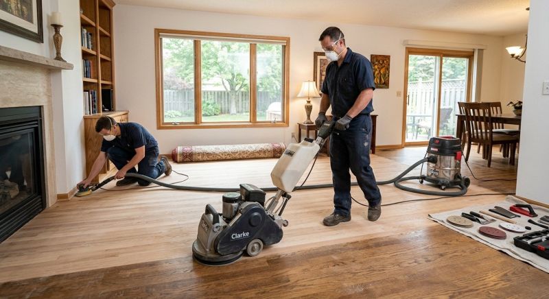 Our team working on Wood Floor Service projects in Hunterdon County, NJ