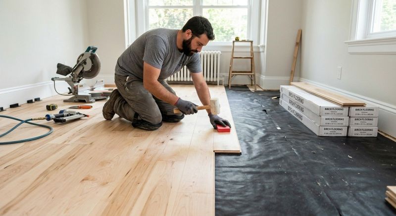 Birch Floor Installation in Hunterdon County, NJ