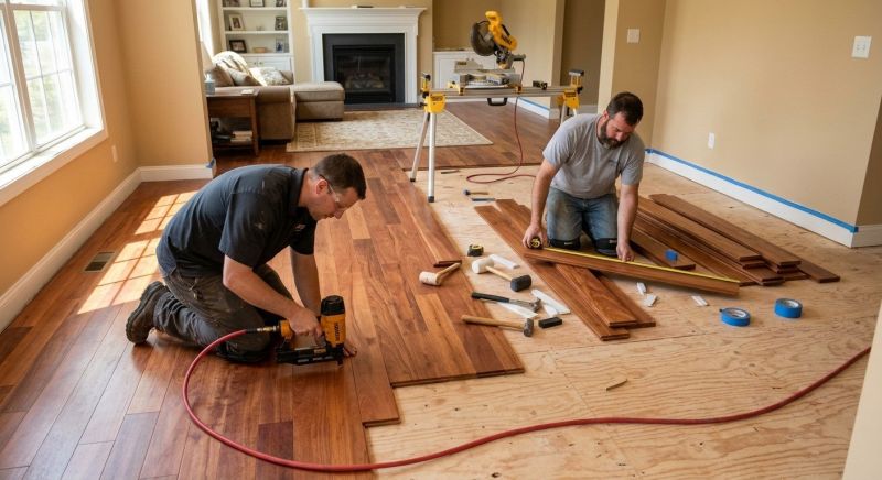 Cherry Floor Installation in Hunterdon County, NJ